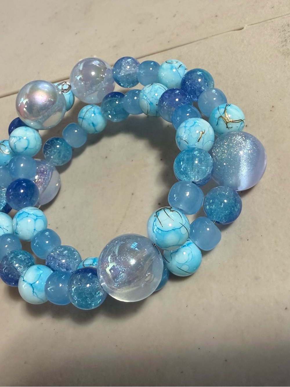 Blue Beaded Stretch Bracelet Set - Women's Jewelry